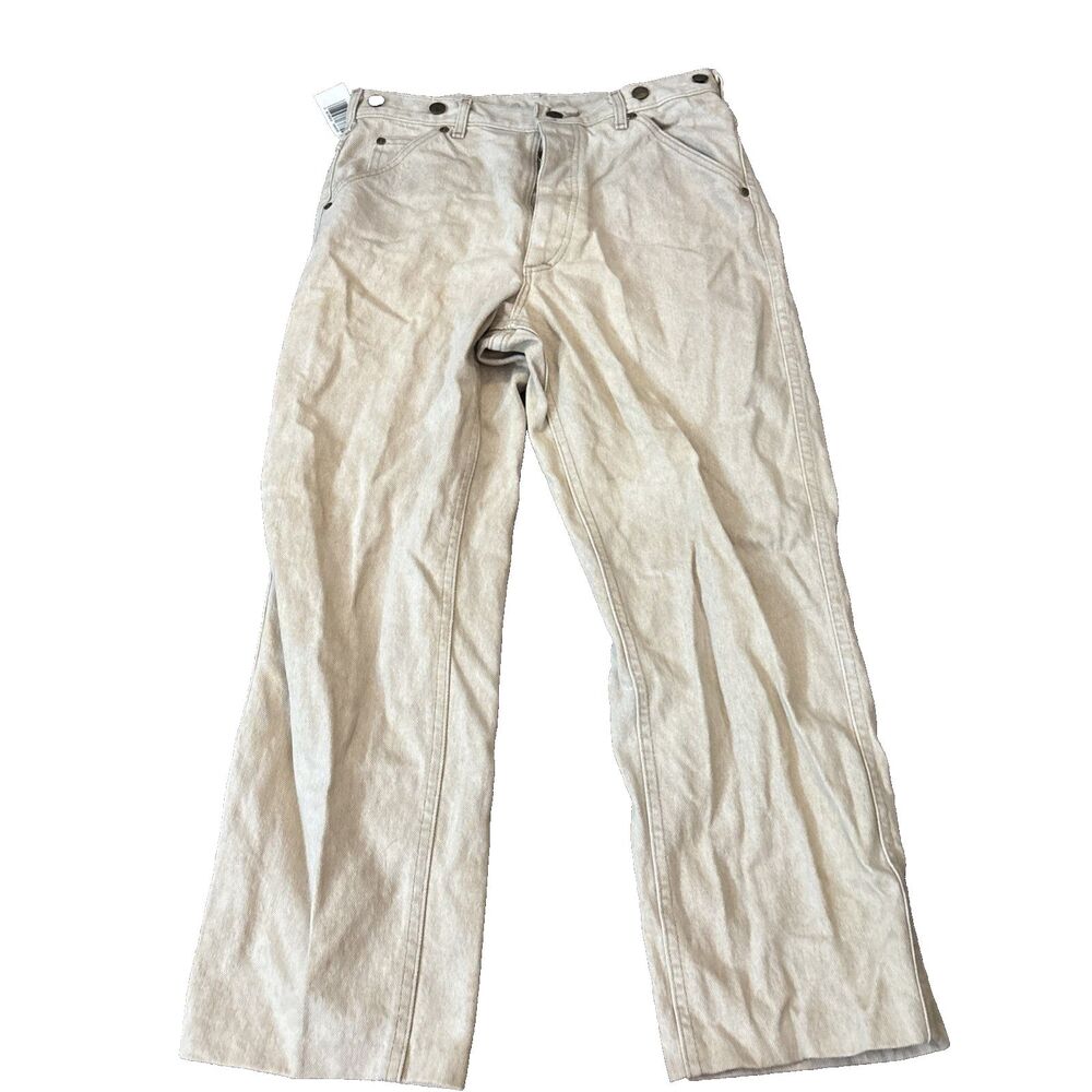 NWD Vintage LL Bean West Branch Jeans Mens Suspender Button Fly Union USA - hem